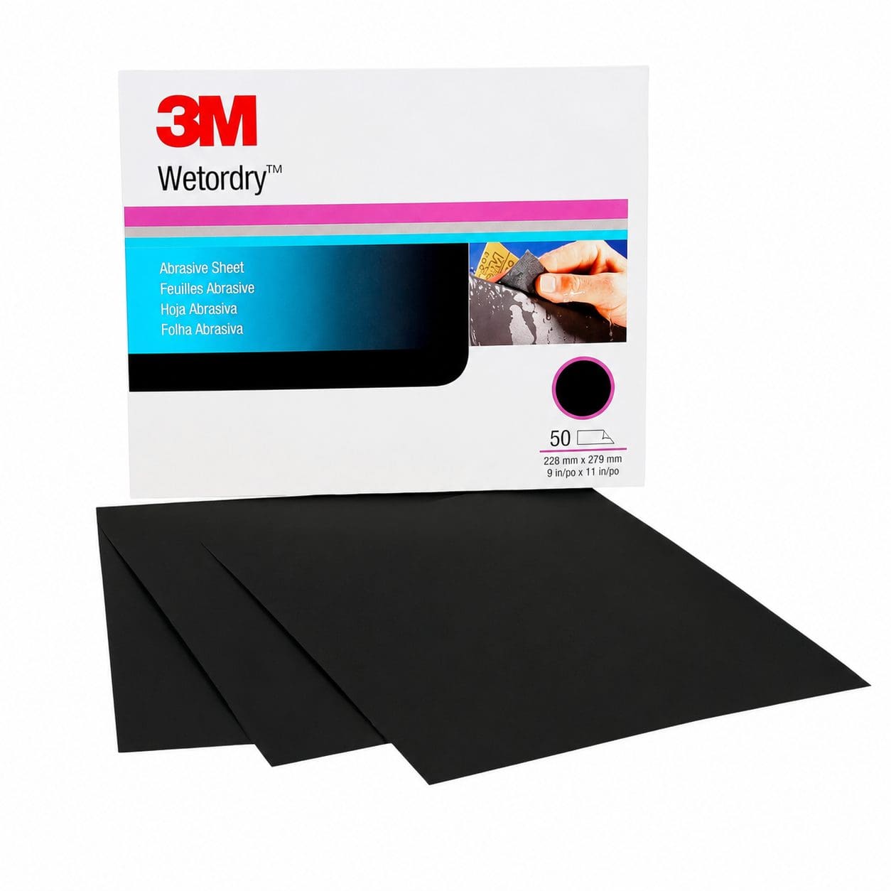 3M Wet or Dry Abrasive Sheet 9"x11", 50 Sheets/ctn, 5 ctn/cs